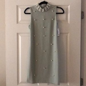 NWT mint colored, pearl embellished dress